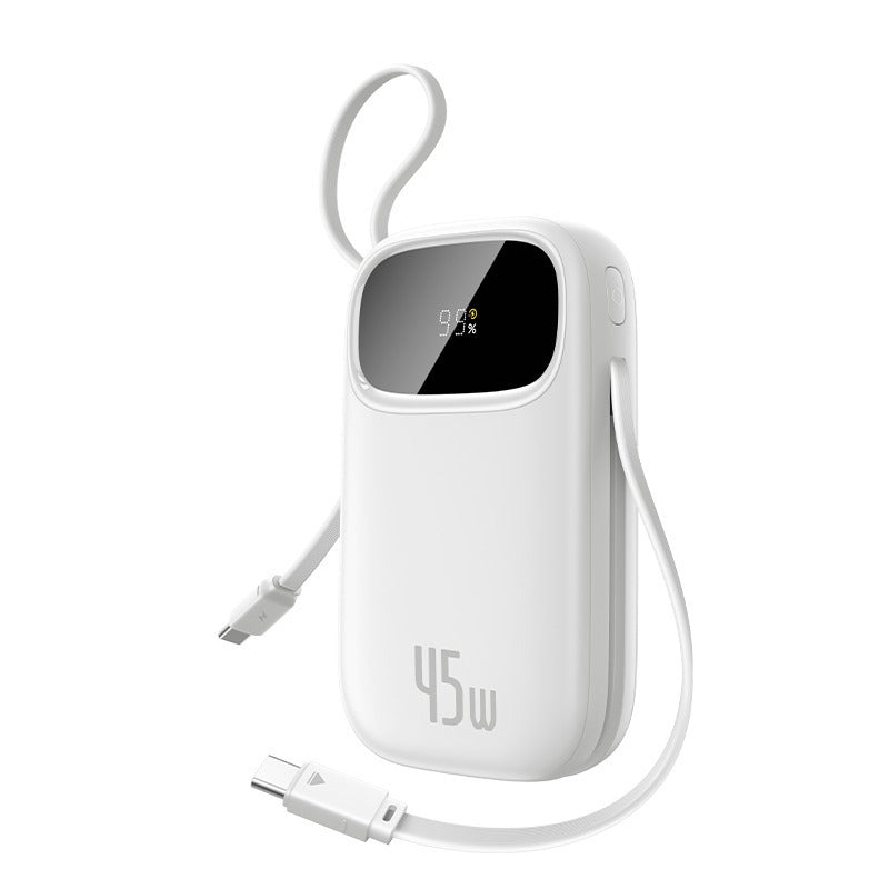 باور بانك باسوس إنرفيل (Baseus Enerfill FP11) - سعة 10000 مللي أمبير - قوة 15 واط - سلك Type-C مدمج - أبيض وأسود باور بانك باسوس إنرفيل (Baseus Enerfill FP11) - سعة 10000 مللي أمبير - قوة 15 واط - سلك Type-C مدمج - أبيض وأسود