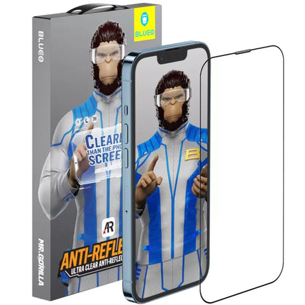 BLUEO MB26-15pro 6.1 Ultra Clear AR (Resin 3D Curved) Anti-Reflective HD Glass - Black for iPhone 15 Pro (6.1″)
