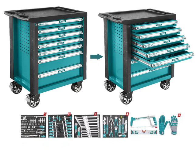 Total THPTCS71621-162-Piece Tool Chest Trolley