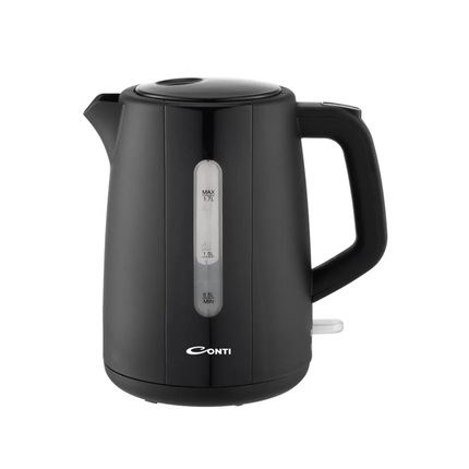 Conti Electric Kettle 1.7L - 2200W, Model CK-6009-WH, Classic White Design, Auto Shut-Off, and 360° Cordless Swivel Base