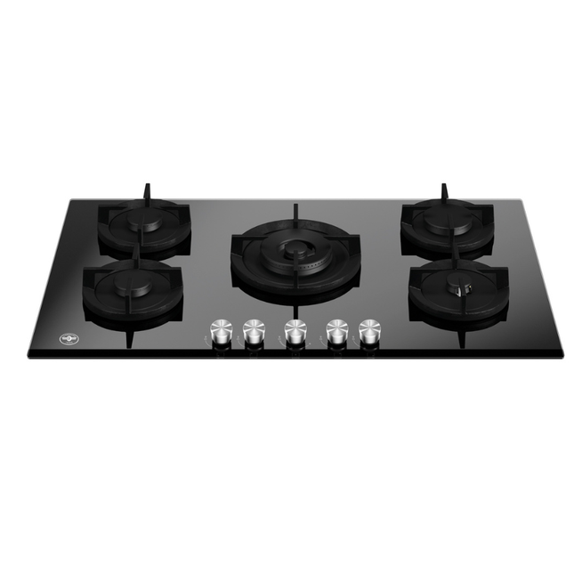 مسطح غاز لاجيرمانيا مدمج (Built-in) زجاجي مقاس 90 سم - 5 شعلات مع شعلة Dual Wok ومناصب حديد سكب