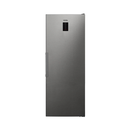 فريزر فيستل عمودي 405 لتر (Vestel) - 8 أدراج، لون فضي Inox، تقنية No Frost مع نظام تدفق الهواء المتعدد والشاشة الرقمية