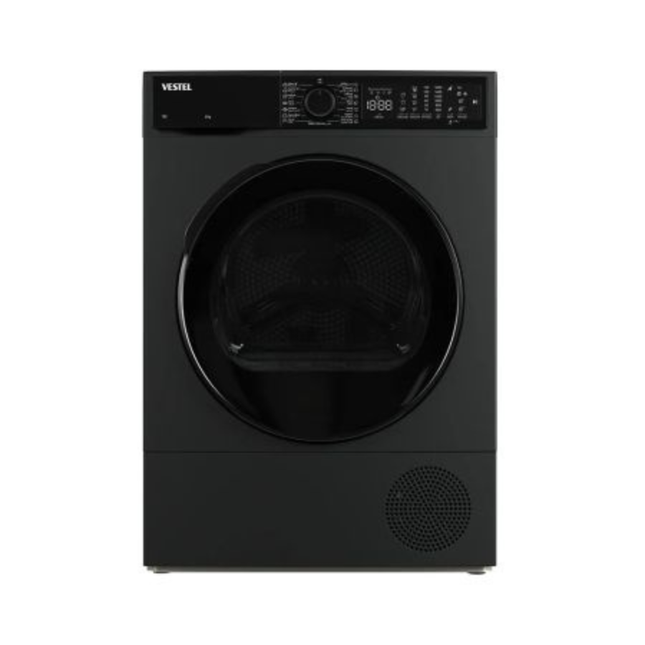 Vestel Tumble Dryer 8kg - TDH8SGT3DX-A - Heat Pump Technology, Inox Finish, Digital Display & Fabric Care System