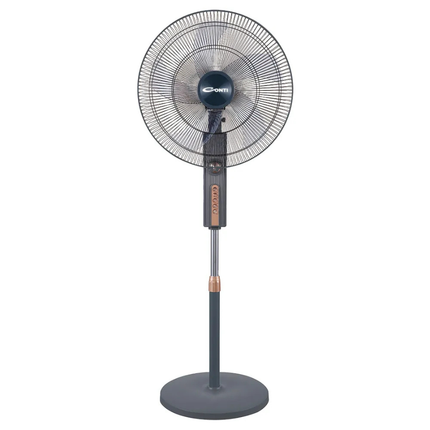Conti Stand Fan 18-Inch - 7 Blades for Superior Airflow, 4 Speed Settings, Remote Control & Digital Display in Royal Black