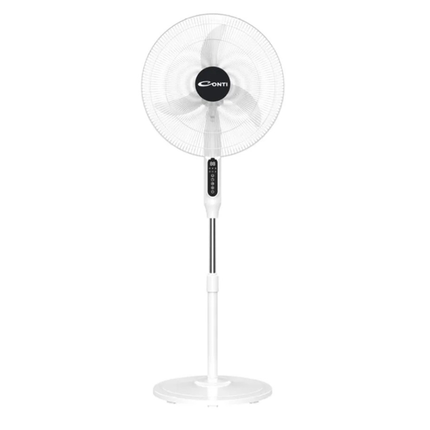 Conti Stand Fan 18-Inch - 5 Blades for Optimal Airflow, 3 Speed Settings, Remote Control & Timer in Black Finish