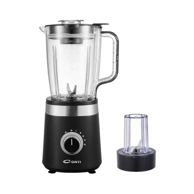 Conti Blender 800W - TB1081-BS, 1.5L Glass Jar, Stainless Steel Body, 5 Speeds with Pulse Function