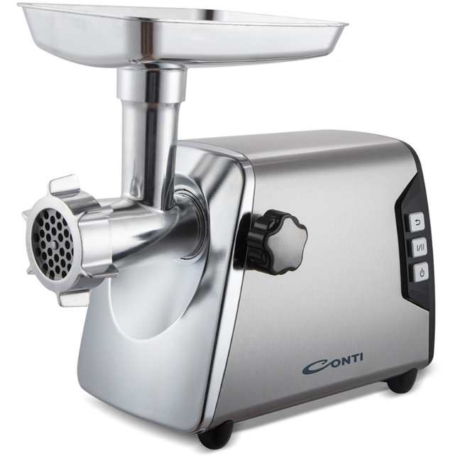 Conti Meat Grinder 2000W - MG20001-SS, Stainless Steel Body, Sharp Steel Blades, Reverse Function with Kibbeh & Sausage Attachments