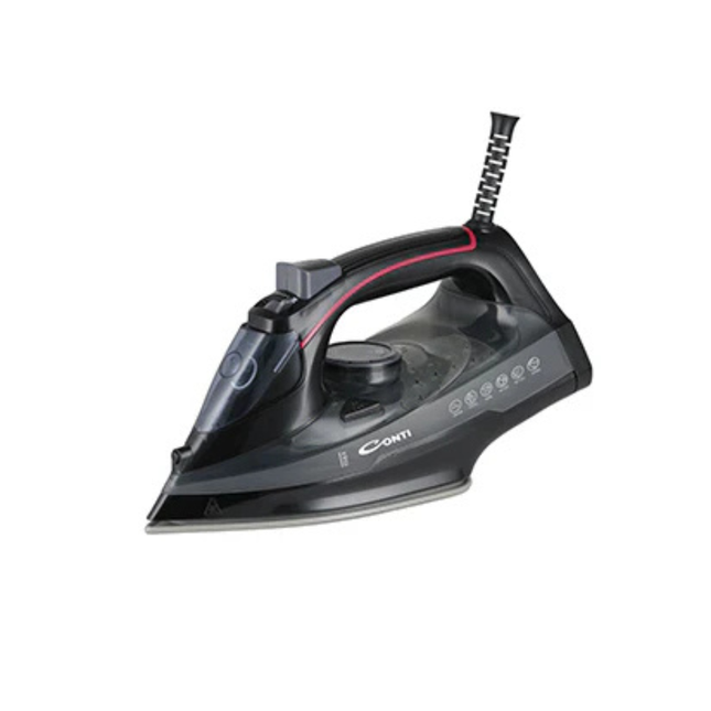 Conti Steam Iron 2600W - SI-C2607-BR, Premium Ceramic Soleplate, Anti-Drip Technology, Self-Cleaning System & Vertical Steam