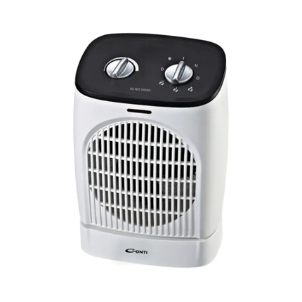 Conti Electric Fan Heater 2000W - PFH-218-WB, 2 Heat Settings, Cool Air Function, & Overheat Protection System in White