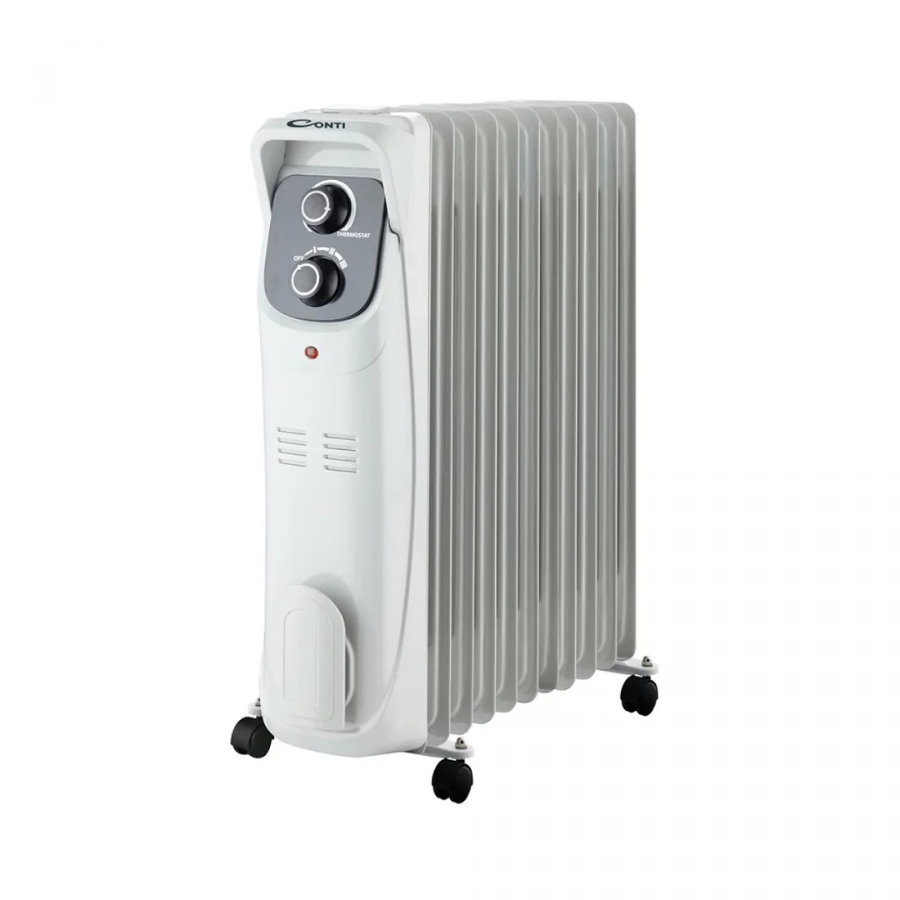 Conti Oil Radiator 2500W - ORDT-1411, 11 Heating Fins, 3 Heat Settings, Adjustable Thermostat, with Tip-Over & Overheat Protection Conti Oil Radiator 2500W - ORDT-1411, 11 Heating Fins, 3 Heat Settings, Adjustable Thermostat, with Tip-Over & Overheat Protection