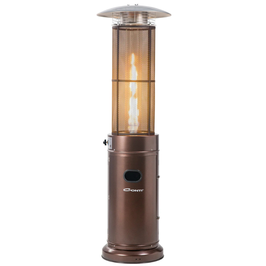 Conti Gas Heater - Classic Podium Design, High-Power Heating for Large Spaces, Piezo Ignition, & Integrated Gas Safety Cut-off System