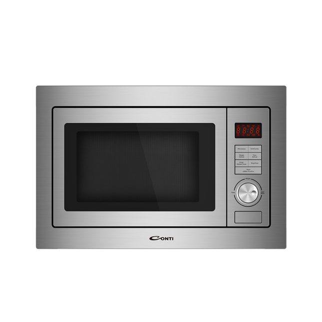 Conti Built-in Microwave 25L - 1000W Power, Stainless Steel Body, Multiple Cooking Programs, & Smart Digital Display