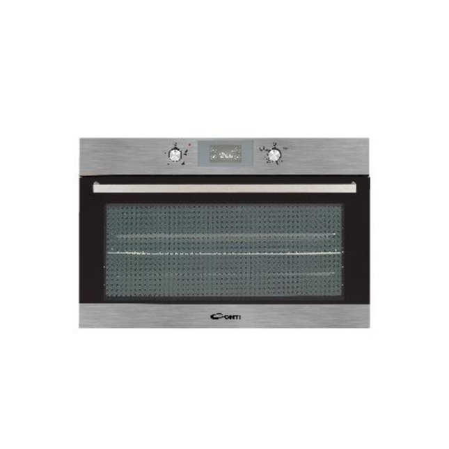 Conti Built-in Gas Oven 90cm - 98L Capacity, Premium Stainless Steel, Rotisserie Grill, Convection Fan, & Full Safety System