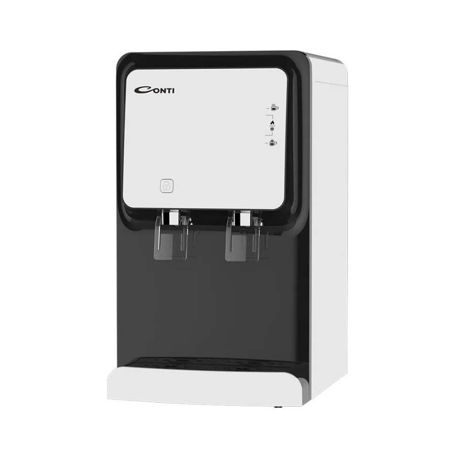 Conti Table-Top Water Dispenser - Model WD-TD308-S, Sleek Silver, Rapid Cooling & Heating, Easy-Press Taps, & Advanced Safety System Conti Table-Top Water Dispenser - Model WD-TD308-S, Sleek Silver, Rapid Cooling & Heating, Easy-Press Taps, & Advanced Safety System