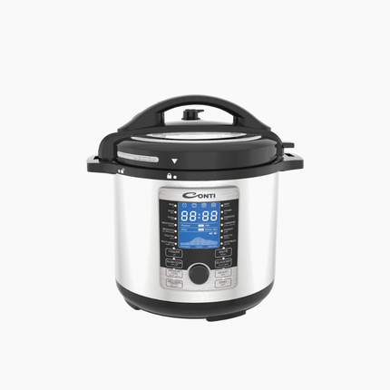 Conti Electric Pressure Cooker - 8L, 1200W, Stainless Steel Body, Digital Display, Multi-Functional, & Advanced Safety System