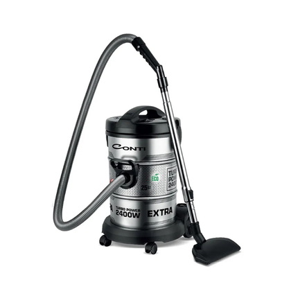 Conti Vacuum Cleaner Drum - 2400W, Durable Metal Drum, Strong Suction (Wet/Dry), Large Capacity, & Heavy Duty Build