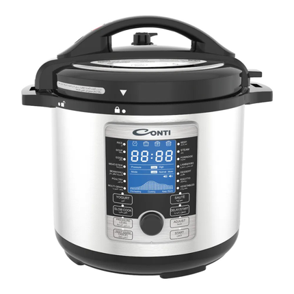 Conti Pressure Cooker - 8L Capacity, Stainless Steel Build, Fast & Safe Cooking, Durable Design, & Heat Distribution Base