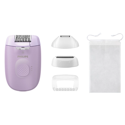 Philips Epilator - Corded, Series 4000, Opti-light, Effective Removal System, 2 Speed Settings, & Skincare Attachments - BRE257/00