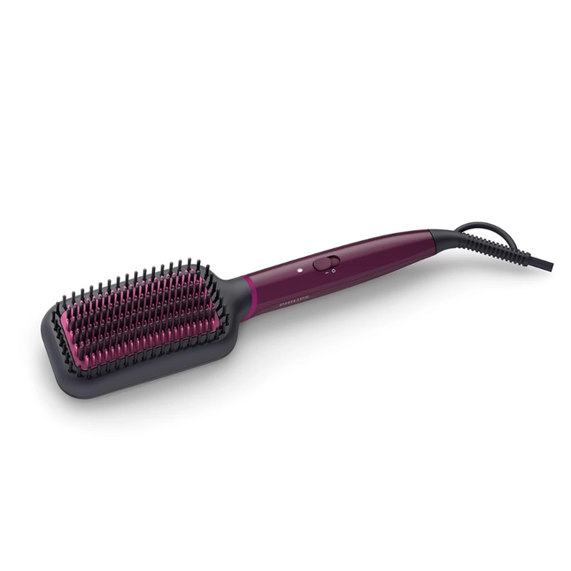 Philips 5000 Series Heated Straightening Brush - ThermoProtect Technology, Triple Bristle Design, 2 Heat Settings, Fast Heat-up - BHH730/03
