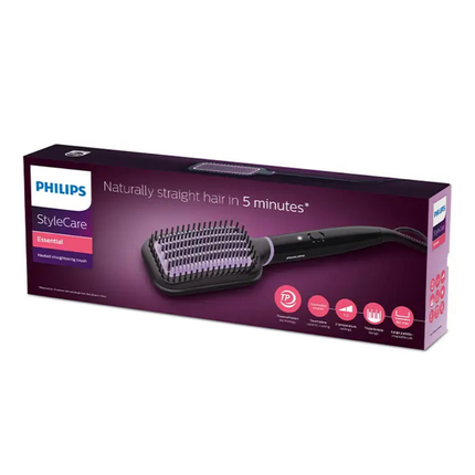 Philips Heated Straightening Brush - ThermoProtect Technology, Extra Wide Design, Ceramic Tourmaline Coating, 2 Heat Settings - BHH880/03
