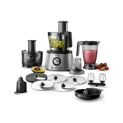 Philips Food Processor 1300W - 4-in-1, Massive 3.4L Bowl, PowerChop Technology, & Multiple Accessories - HR7778/01