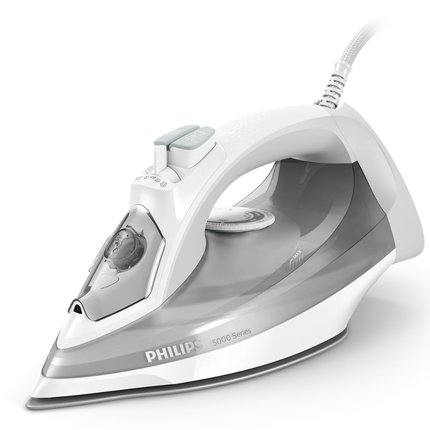 Philips 5000 Series Steam Iron - 2400W, 40g/min Continuous Steam, 160g Steam Boost, SteamGlide Plus Soleplate - DST5010/16