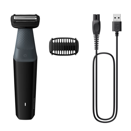 Philips Bodygroom Series 3000 - Showerproof Body & Groin Trimmer, Skin-Friendly Shaver, 3mm Body Comb - BG3017/01