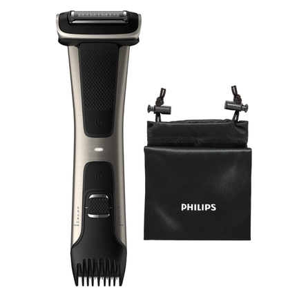 Philips Bodygroom Series 7000 - Dual-Sided Body Groomer (Shave & Trim), 4D Contour Following Shaver, 80 min Battery - BG7025/13