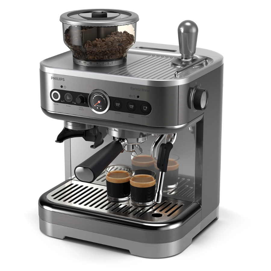 Philips Barista Brew Semi-Automatic Espresso Machine - Integrated Grinder, Precise Temp Control, Steam Wand, 15 Bar - PSA3228/01