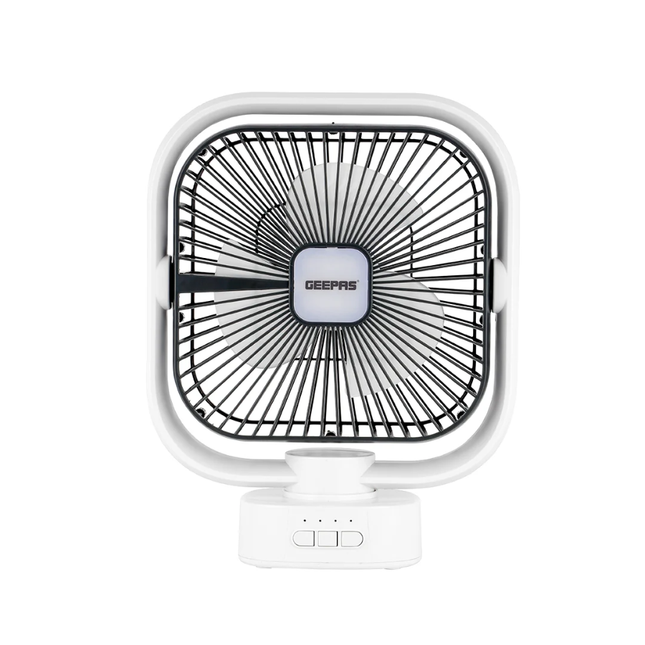 Geepas GF21122 8-Inch Oscillating Rechargeable LED Table Fan