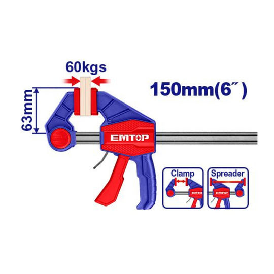 EMTOP ECLPQ60101  Quick Bar Clamp – 6 inch 