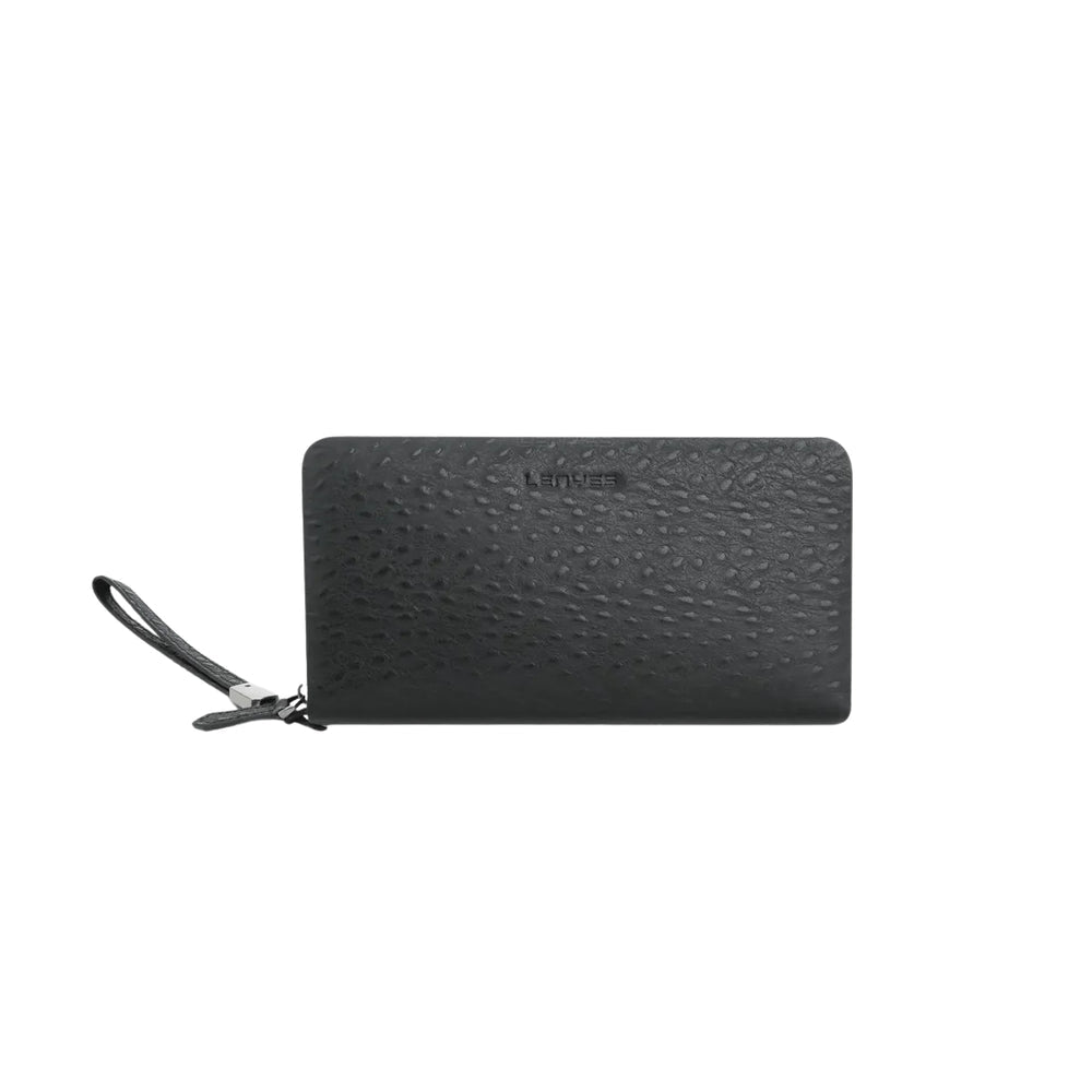 Lenyes LHB1501 Slim Card Holder - Premium Black Leather Wallet - Minimalist Design - Multi-Slot Card Organizer - Durable & Lightweight
