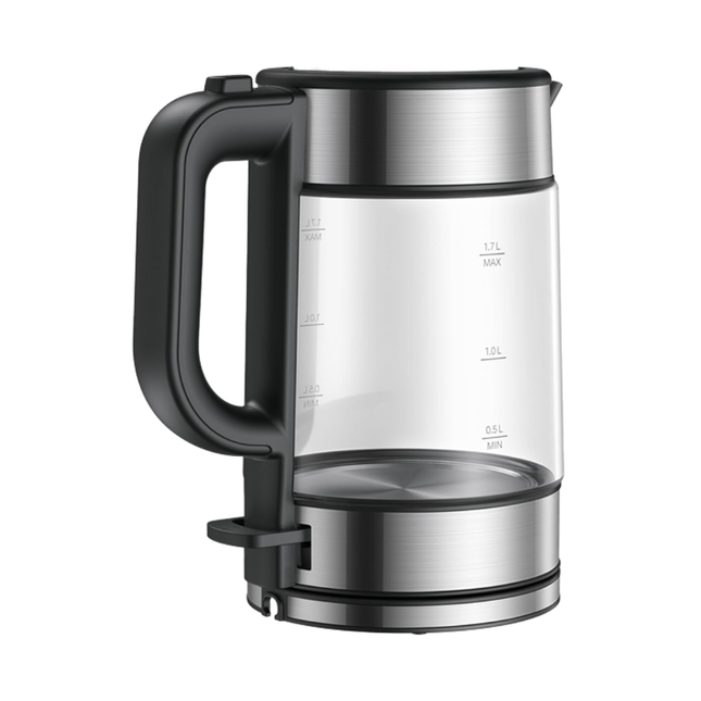 غلاية شاومي الكهربائية الزجاجية (Xiaomi Electric Glass Kettle) - سعة 1.7 لتر مع إضاءة LED زرقاء وهيكل من زجاج البوروسيليكات