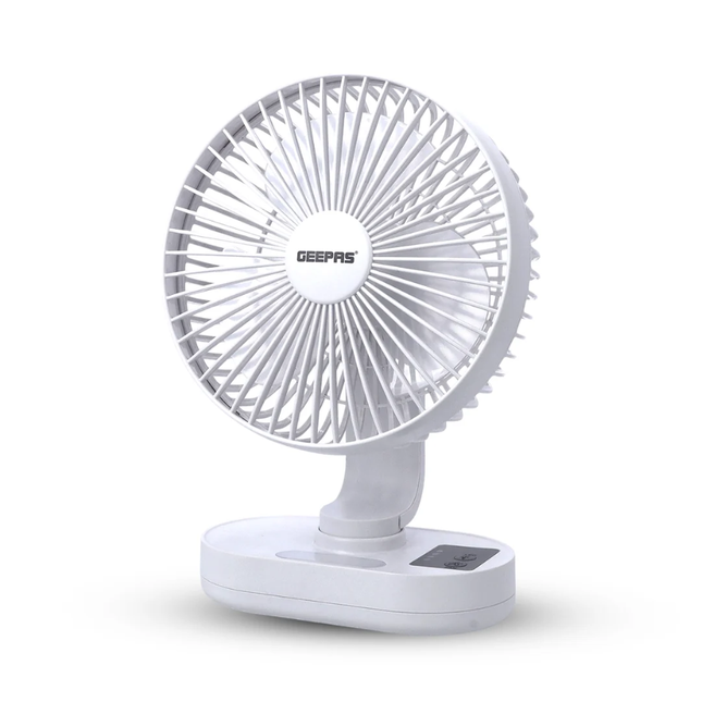 Geepas GF21157 8-Inch Rechargeable Fan with LED Night Light