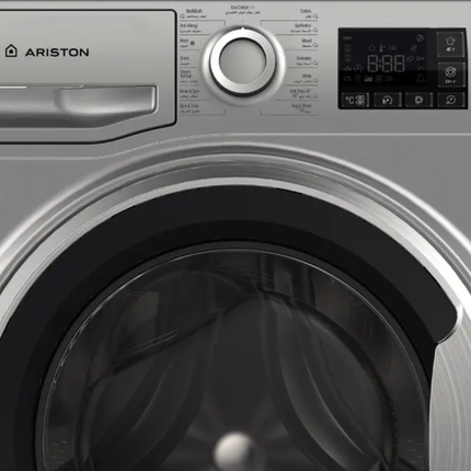 Ariston Front Load Washer - NM11 823 SS EG - 8kg Capacity - 1200 RPM with Steam Hygiene & Inverter Motor