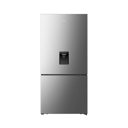 ثلاجة هايسنس فريزر سفلي (Hisense RB5P504NMI3) - سعة 504 لتر، لون فضي مع تقنية Total No Frost وشاشة تحكم رقمية