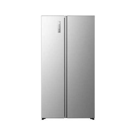 ثلاجة هايسنس جنب بجنب (Hisense Side-by-Side) - سعة 531 لتر، لون فضي مع تقنية Total No Frost ونظام تدفق الهواء المتعدد