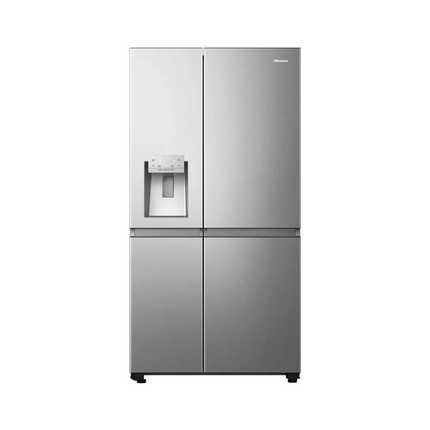 ثلاجة هايسنس جنب بجنب (Hisense RS819N4ISU) - سعة 601 لتر، ستانلس ستيل مع تقنية Total No Frost ومحرك إنفيرتر ذكي