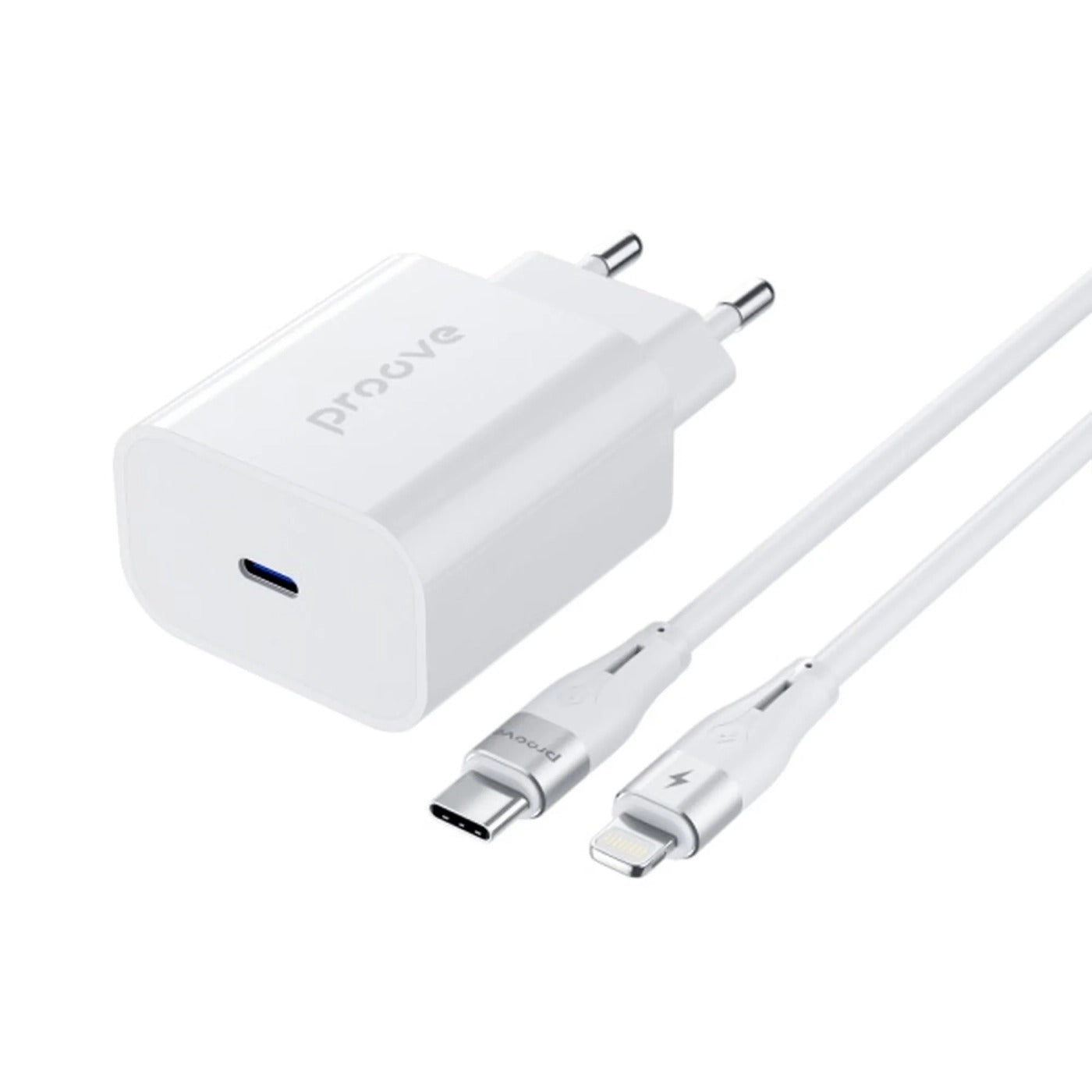 شاحن حائط Proove Rapid 20W + كابل Type-C إلى Lightning شاحن حائط Proove Rapid 20W + كابل Type-C إلى Lightning