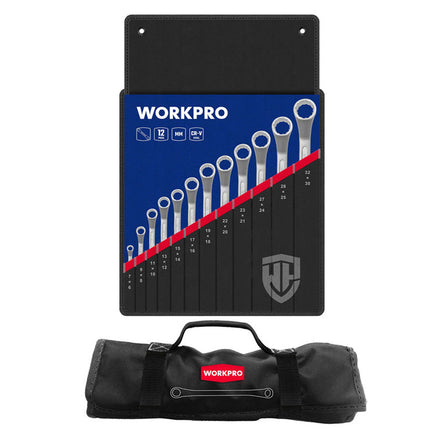 Workpro 12-Piece Wrench Set - Chrome Vanadium Steel – view 3