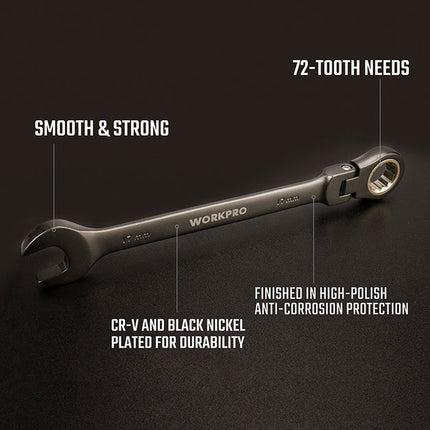 Workpro 8-Piece Flexible Ratcheting Combination Wrench Set – view 4