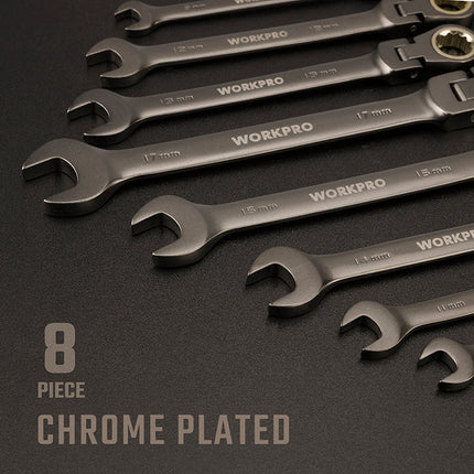 Workpro 8-Piece Flexible Ratcheting Combination Wrench Set – view 3