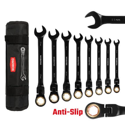 WORKPRO 8-Piece Flexible Ratcheting Wrench Set (WP202603)