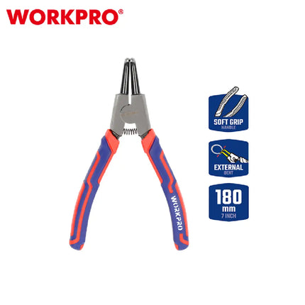 WORKPRO 180mm Bent External Circlip Pliers WP231151