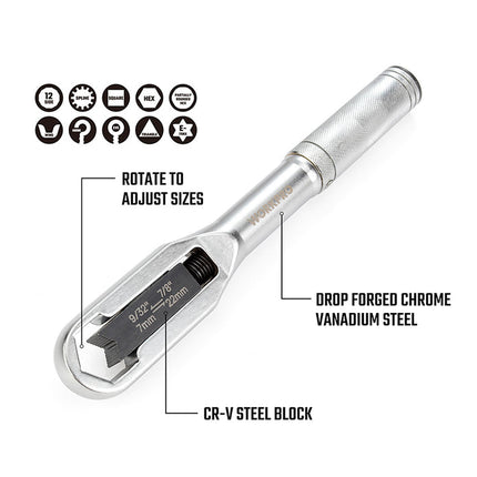 WORKPRO Universal Adjustable Wrench 7-22mm – view 3