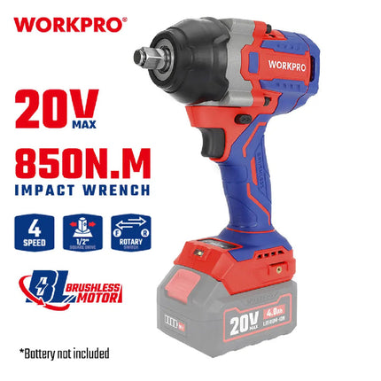 WORKPRO WP390213 Brushless Cordless Impact Wrench 850 N.m