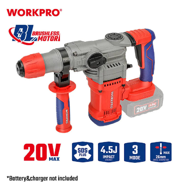 WORKPRO WP390306 20V Cordless Rotary Hammer Drill 26mm