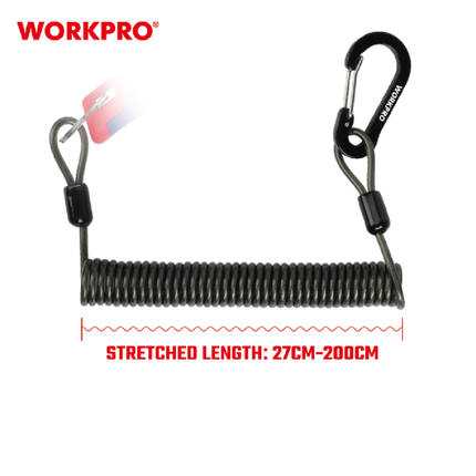 WORKPRO Coiled Safety Lanyard with Metal Hook – view 3