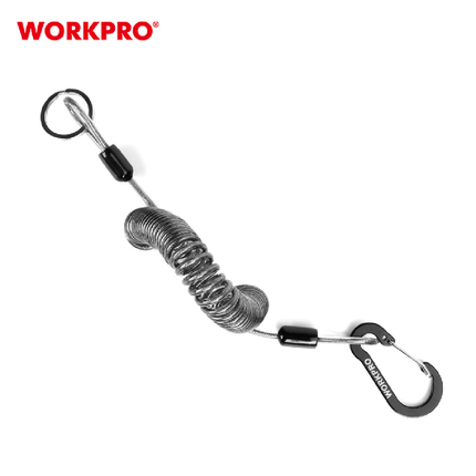 WORKPRO Coiled Safety Lanyard with Metal Hook – view 2