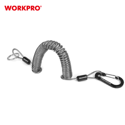 WORKPRO Coiled Safety Lanyard with Metal Hook
